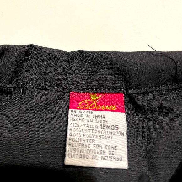 🌟Black Button Up Shirt with Tie Waist Size 12 Months - Picture 4 of 4